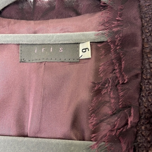 IRIS eggplant tweed fringe blazer - Picture 6 of 10
